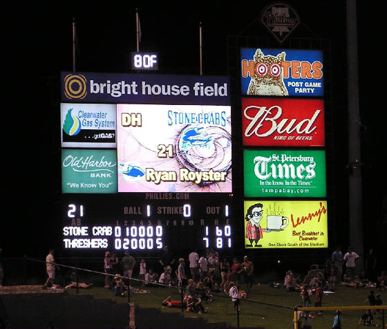 Bright House Field's Scoreboard - Clearwater, Fl